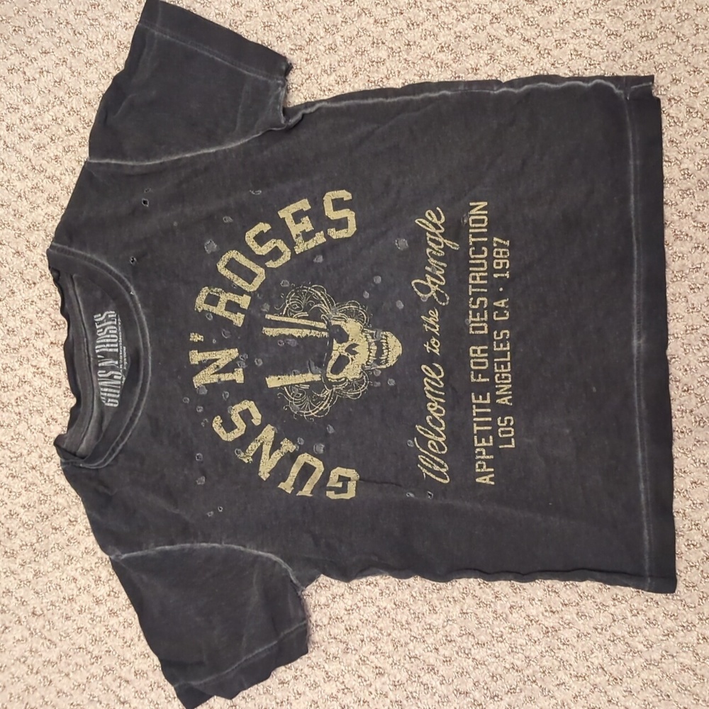Zara guns n roses distressed t shirt